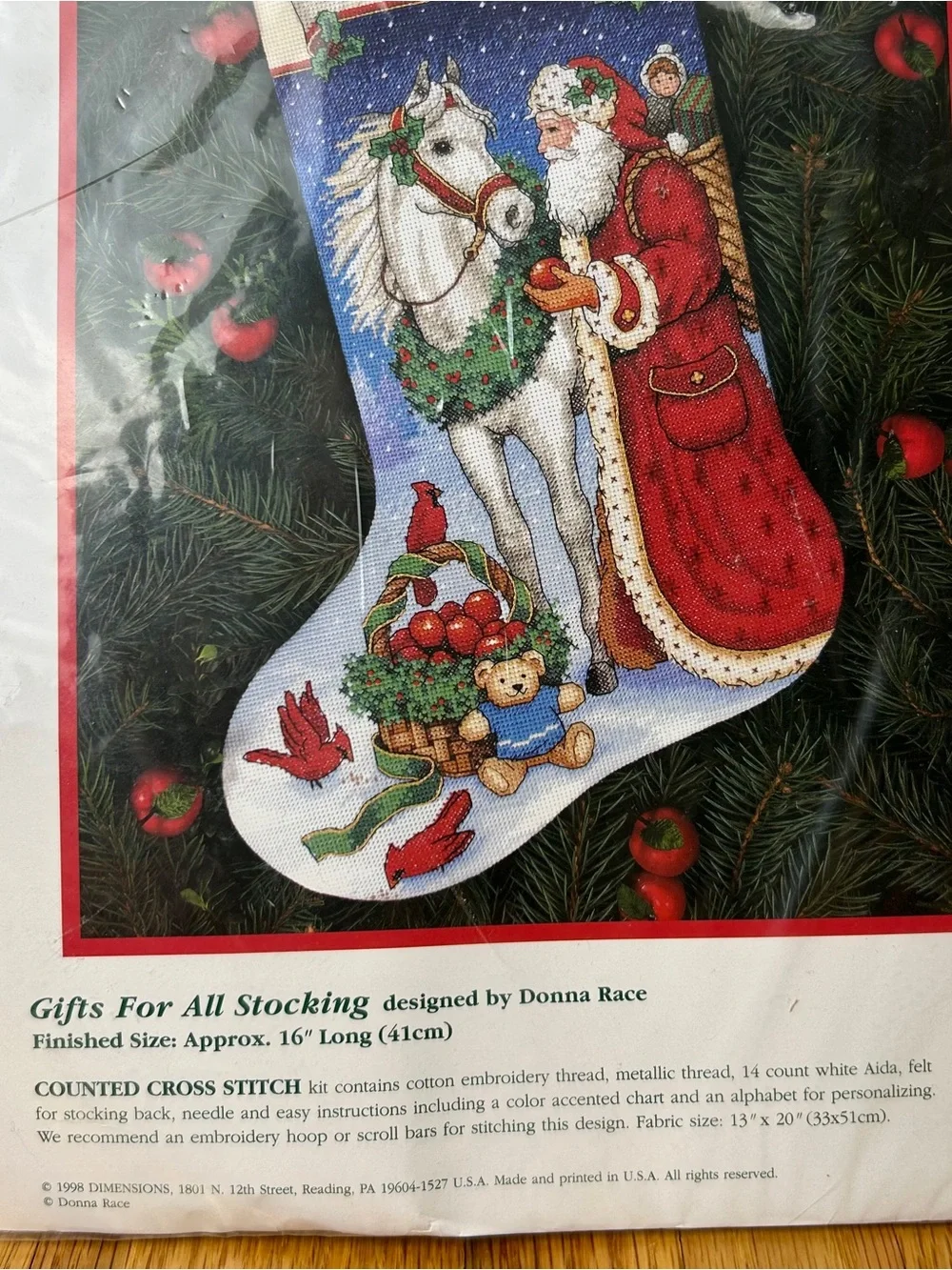 Vintage Unopened Dimensions Stocking Cross Stitch Kit #8573